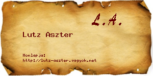 Lutz Aszter névjegykártya